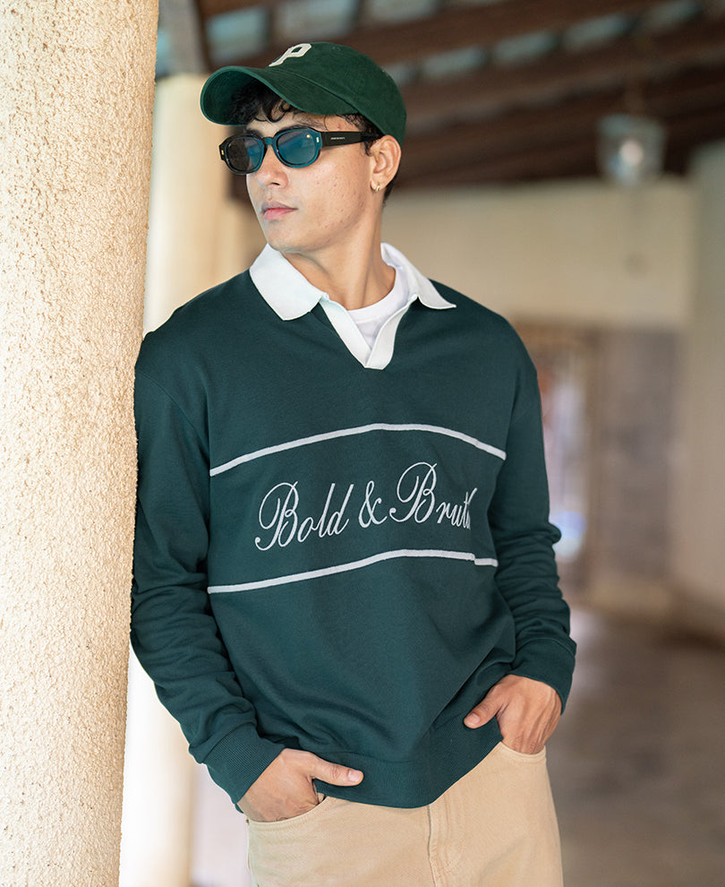 Pine Embroidered Sweatshirt 100% Cotton