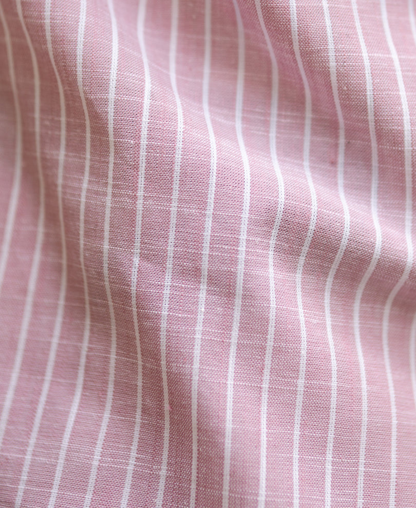 Light Pink Embroidered Stripe Shirt 100% Cotton