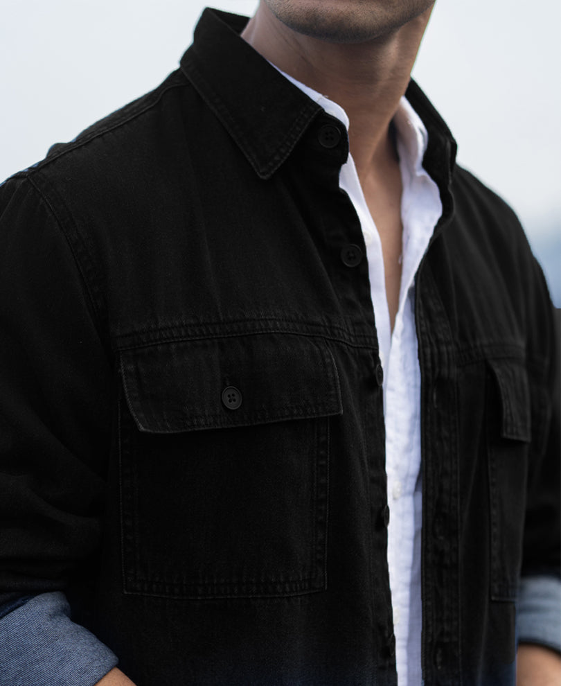 Black Ombre Denim Shirt.