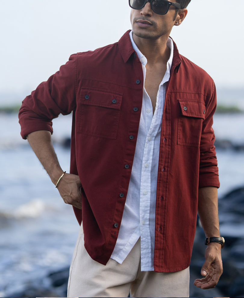 Brick Structure Cargo Overshirt.
