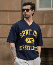 Navy Structured Graphic T-Shirt