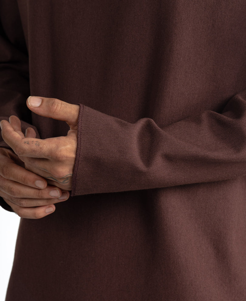 Brown Rib Knit T-Shirt
