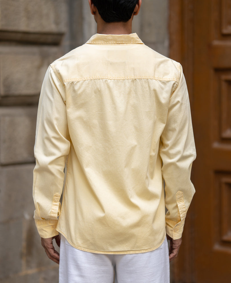 Yellow Overdyed Structure Shirt.