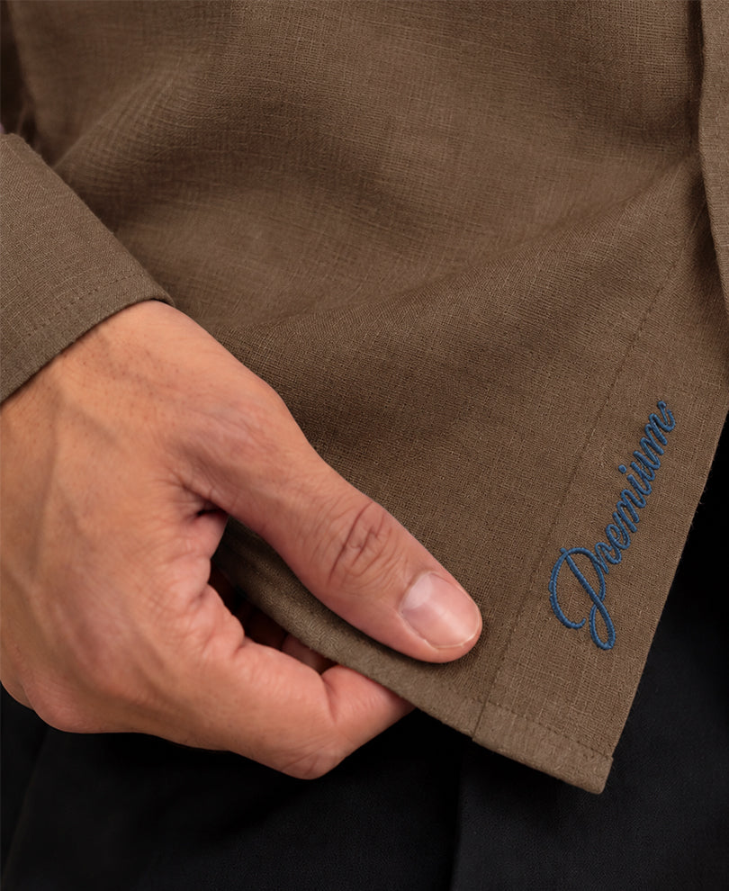 Brown 100% Linen Shirt