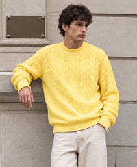 Yellow Cable Knit Sweater