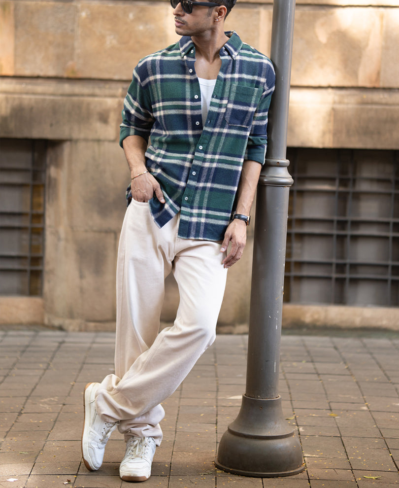 Green Checks Buttondown Shirt.