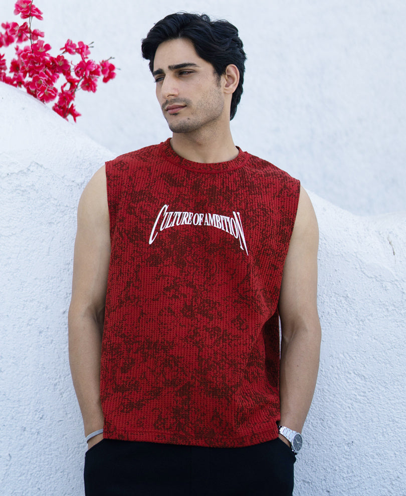 Brick Printed Drop Shoulder Sando.