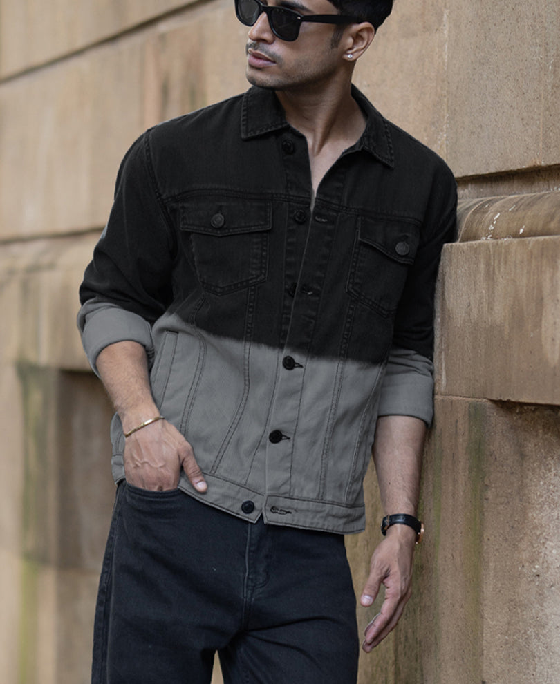 Black Ombre Denim Jacket.