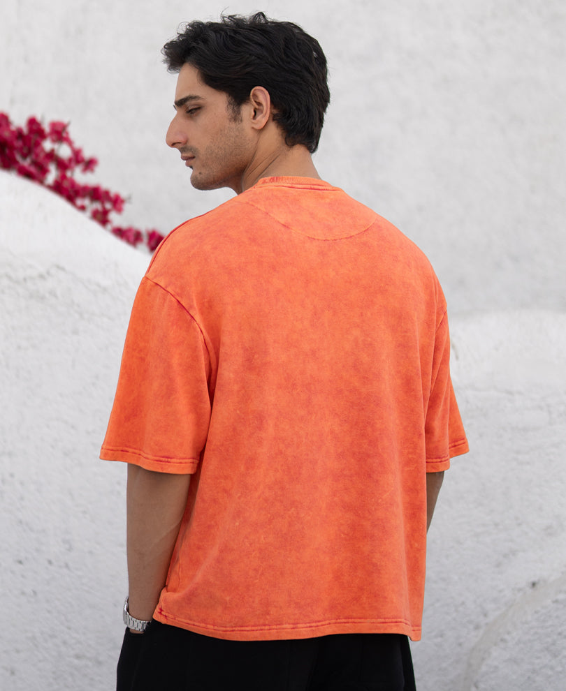 Peach Washed Oversize T-Shirt.