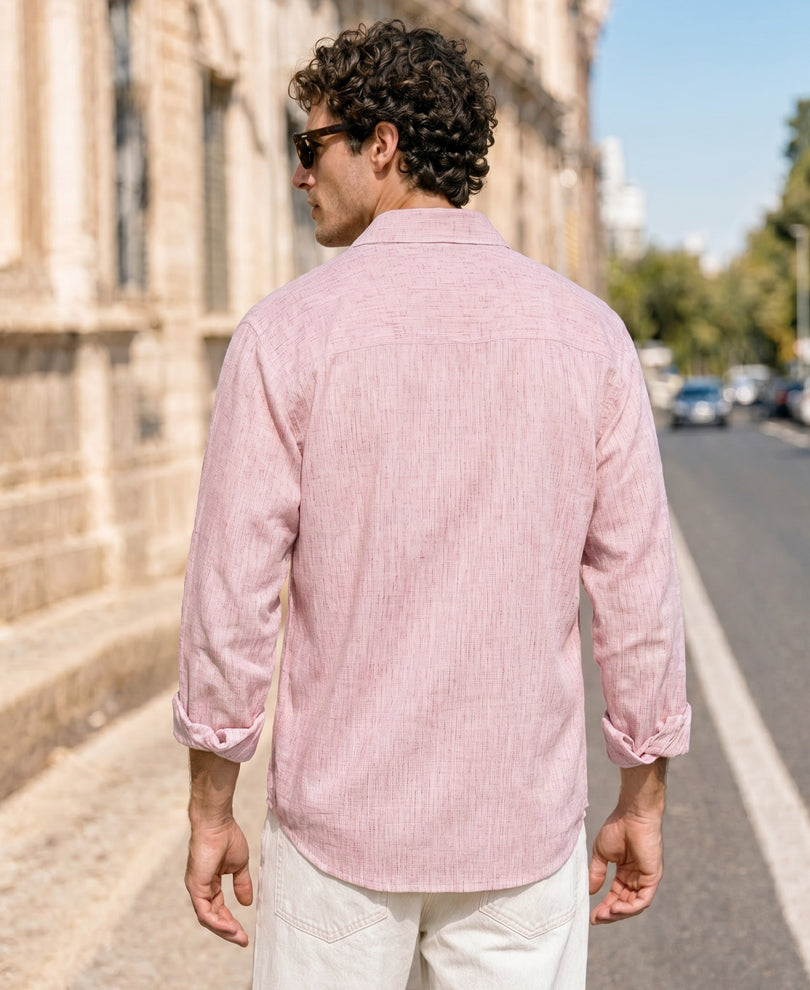 Red Pin Stripe Printed Shirt