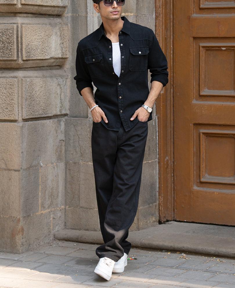 Black Denim Overshirt