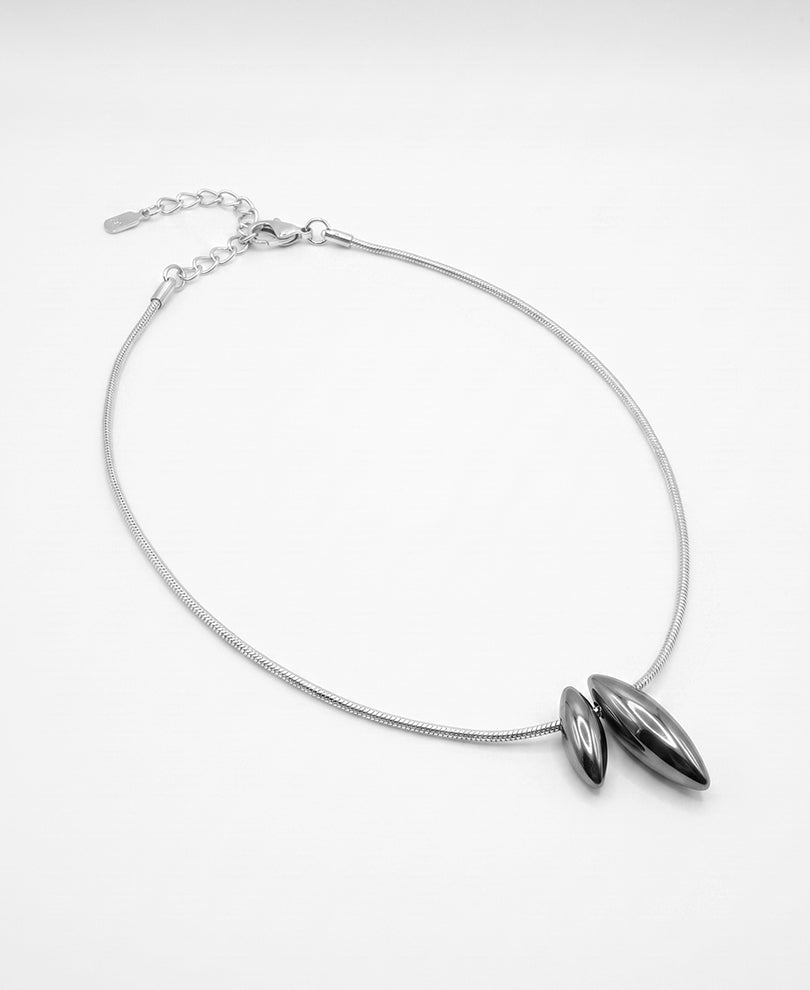 Silver-Tone Triple Spike Pendant Necklace