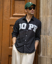 Black Embroidered Oxford Shirt 100% Cotton