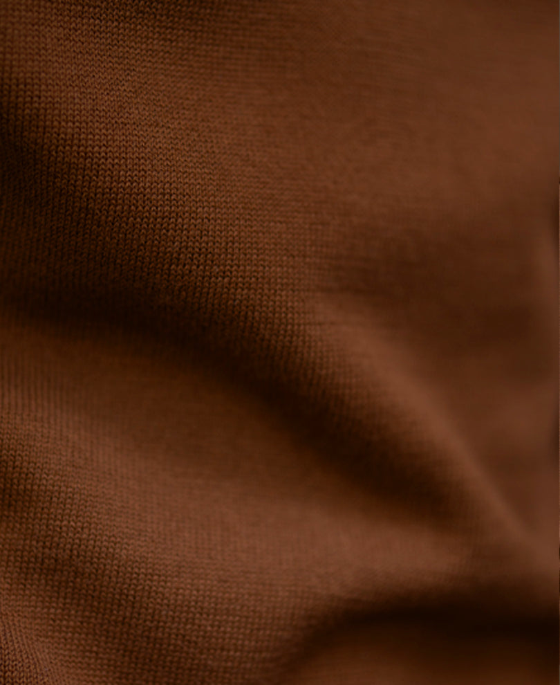Brown Contract Double Neck T-Shirt 100% Cotton