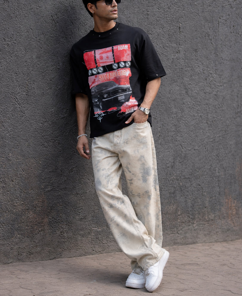 Black Graphic Stud T-Shirt.