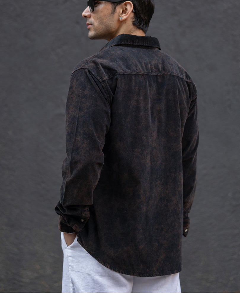 Black Washed Corduroy Shirt.