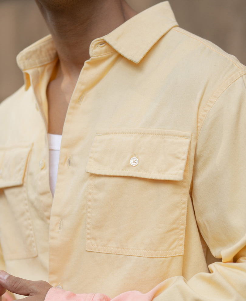 Yellow Ombre Structured Shirt.