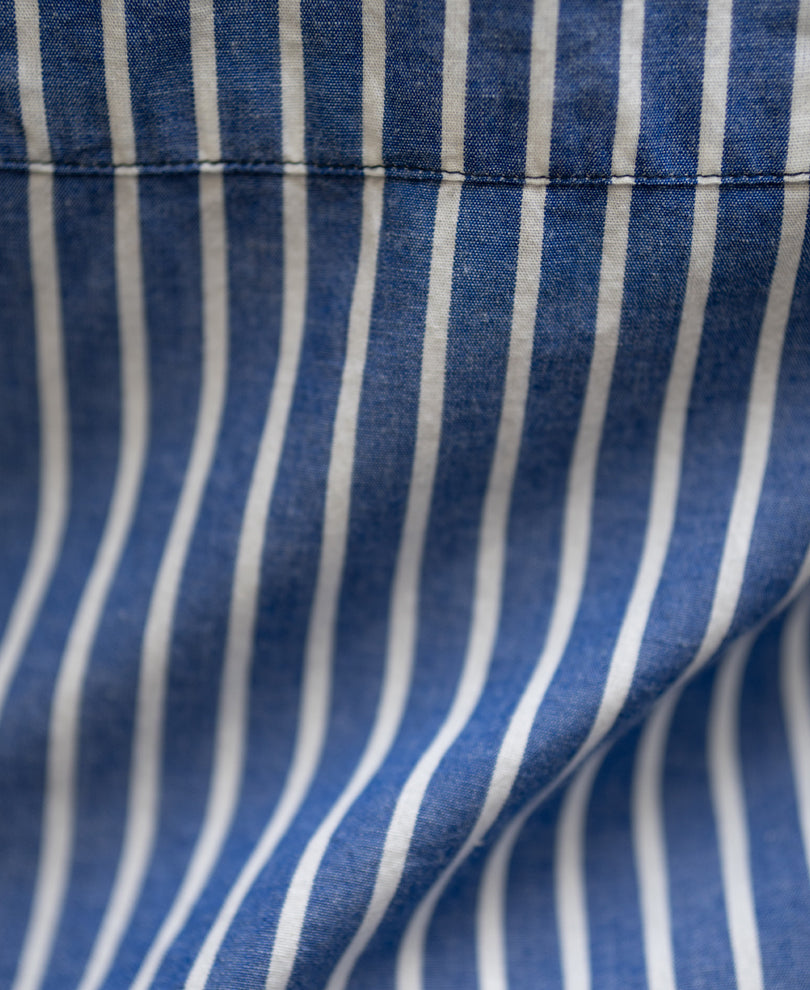 Blue Stripe Shirt With Contrast Back 100% Cotton