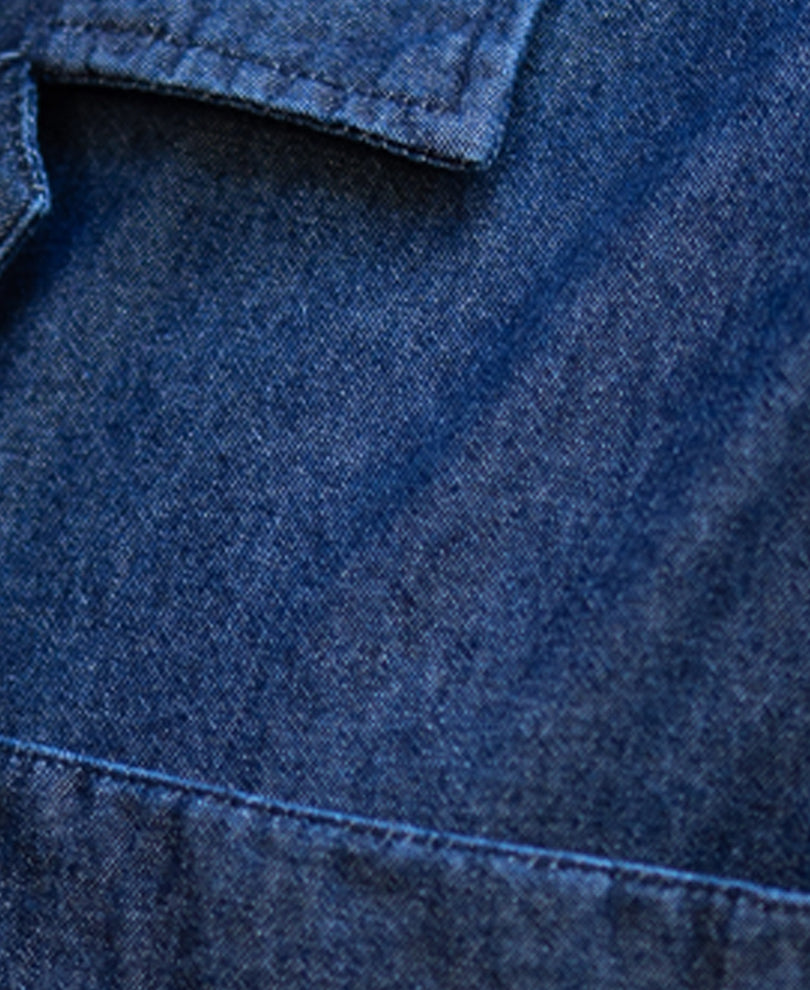 Indigo Cuban Collar Denim Shirt