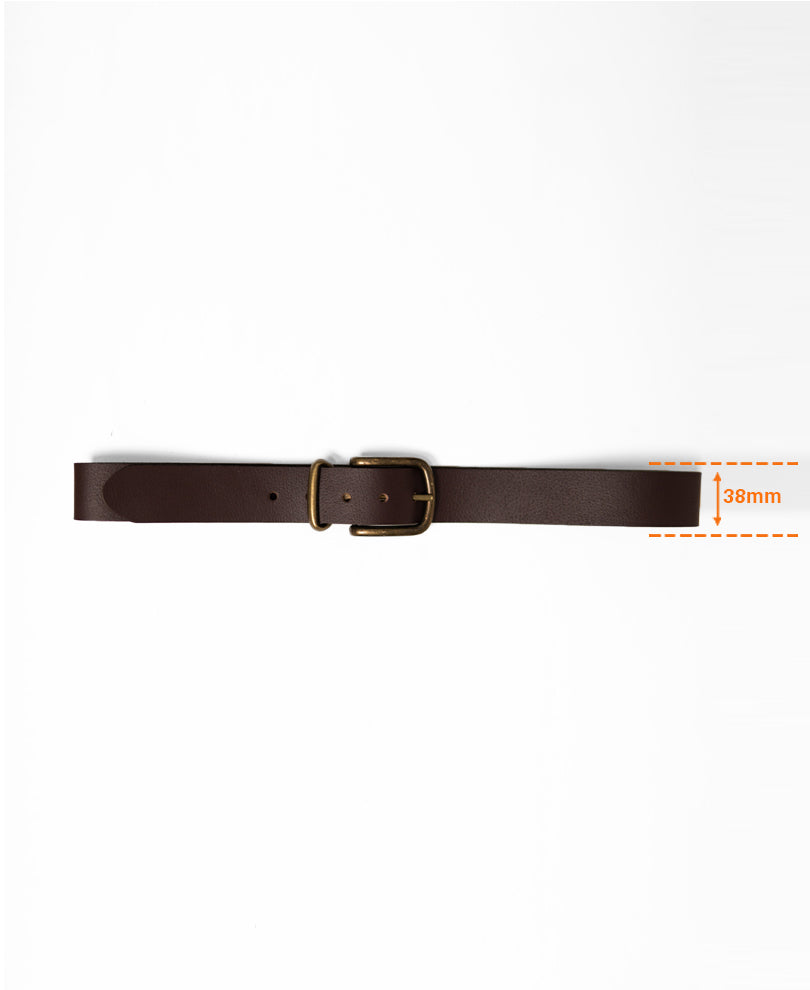 Brown Textured Dress Belt