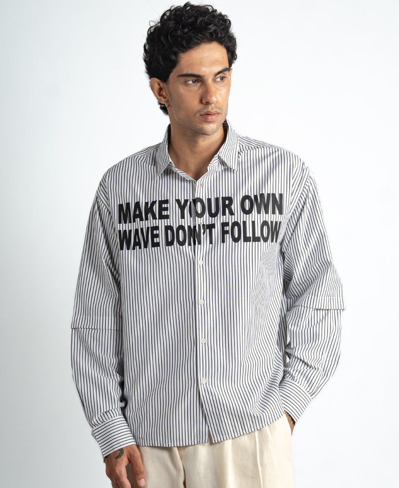 Black & White Printed Stripe Shirt