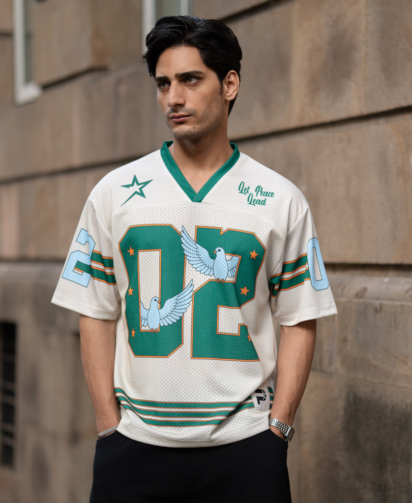 Cream Dove Print Jersey T-Shirt