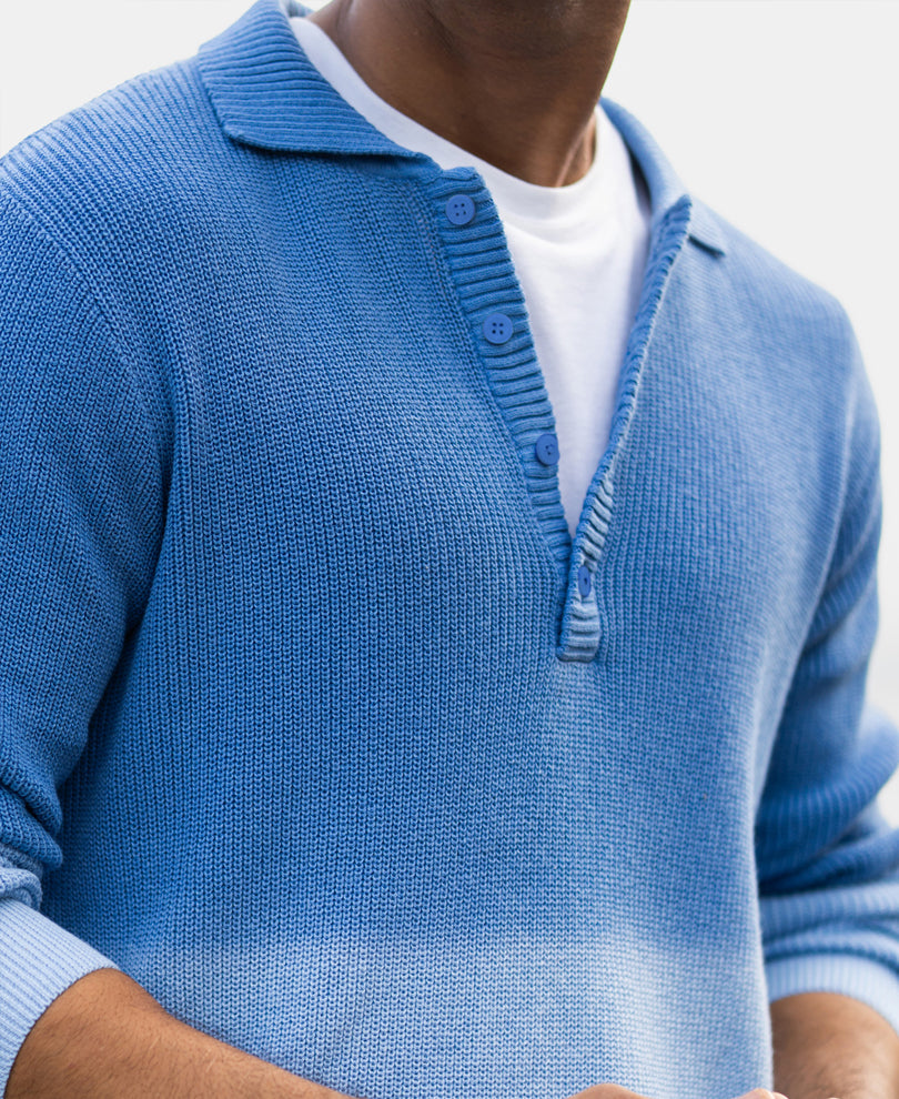 Blue Ombre Cotton T-Shirt.