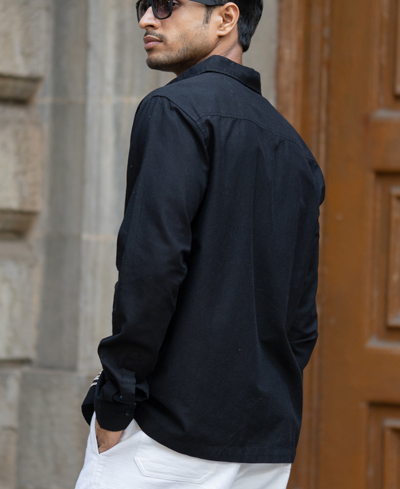 Black Lotus Embroidery Shirt.