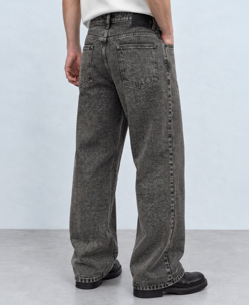 Charcoal Washed Baggy Jeans