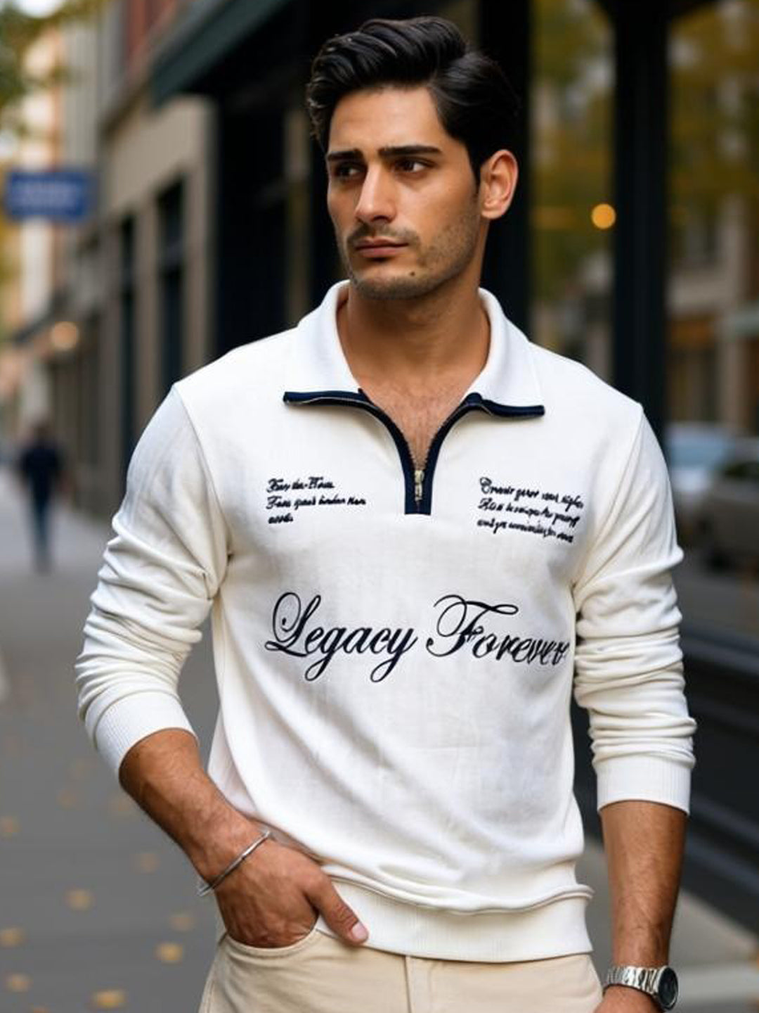 Off-White Contrast Embroidery T-Shirt.