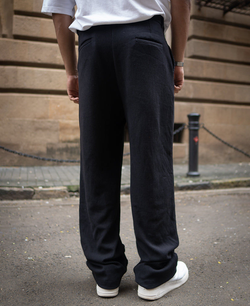 Black Baggy Fit Corduroy Pant.