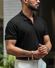 Black Regular Fit Half Sleeves T-shirt.