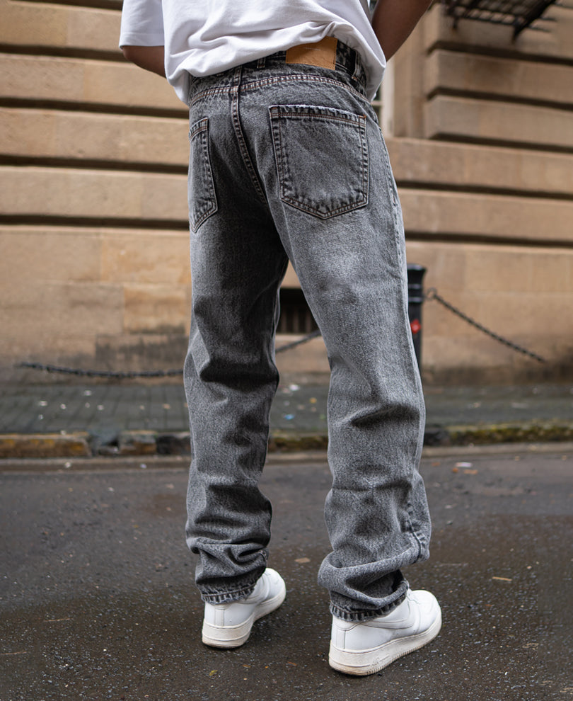 Light Carbon Black Baggy Fit Denim Jeans.
