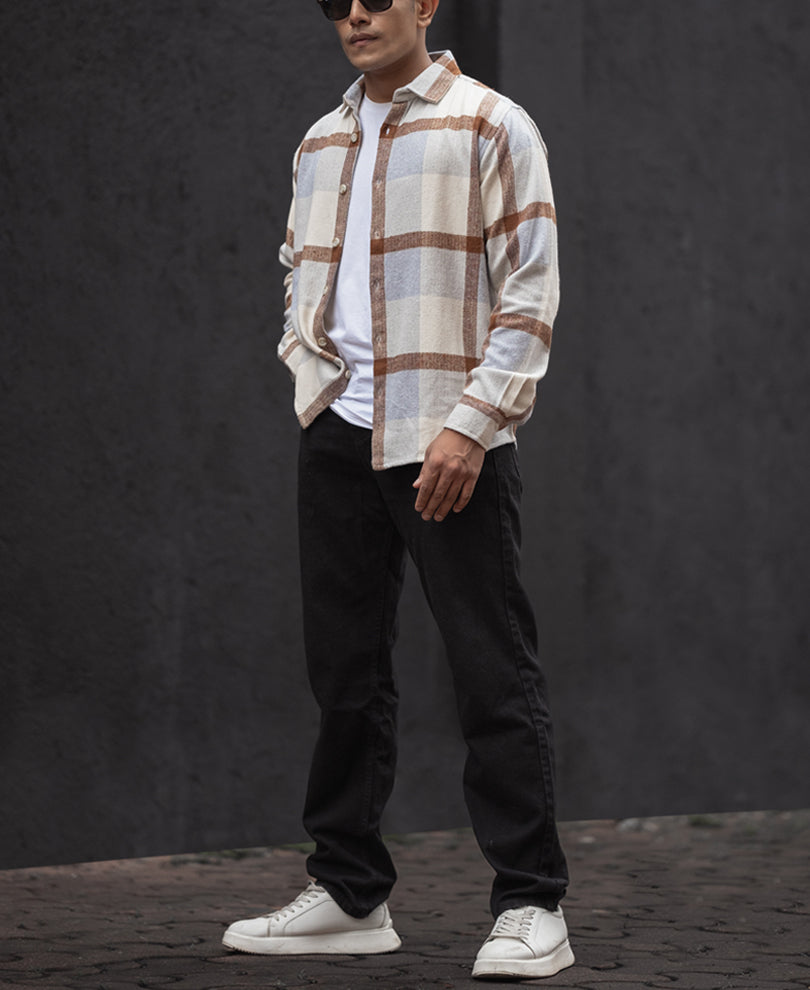 Multi Colour Checks Regular Fit Full Sleeves Shirt.