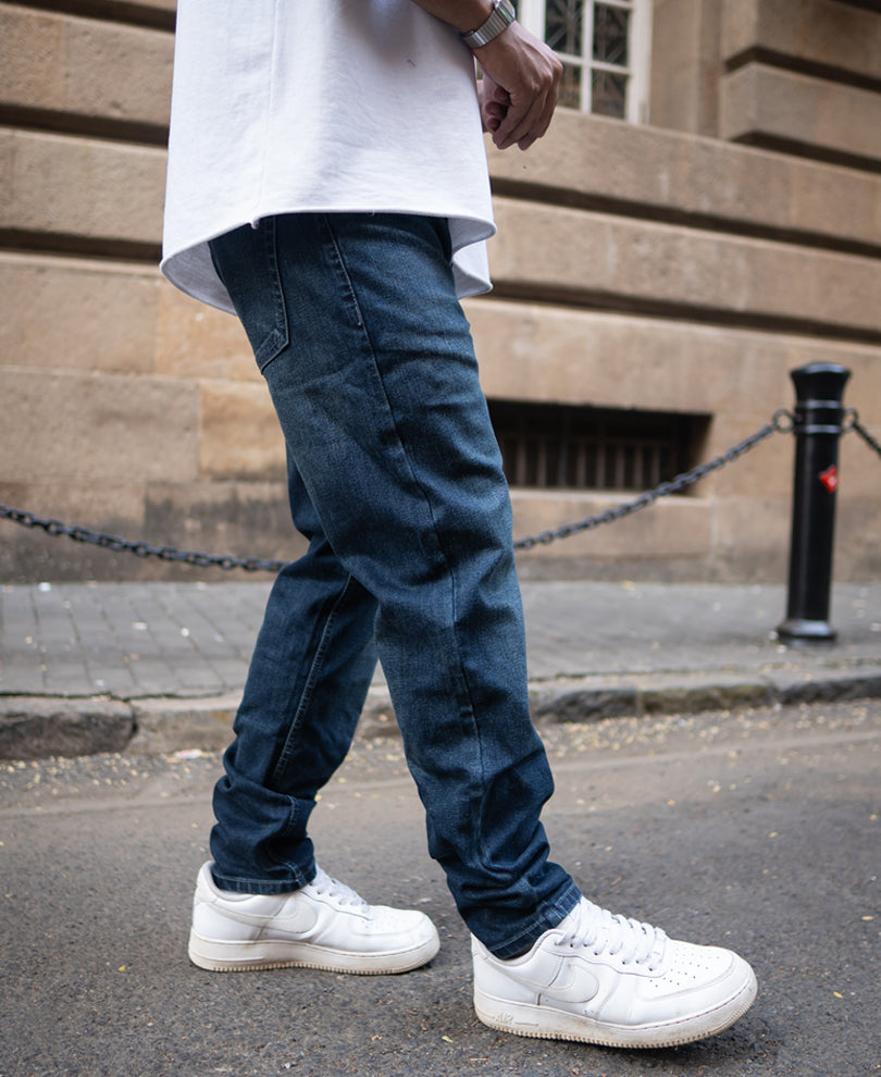 Dark Indigo Regular Fit Basic Denim Jeans.