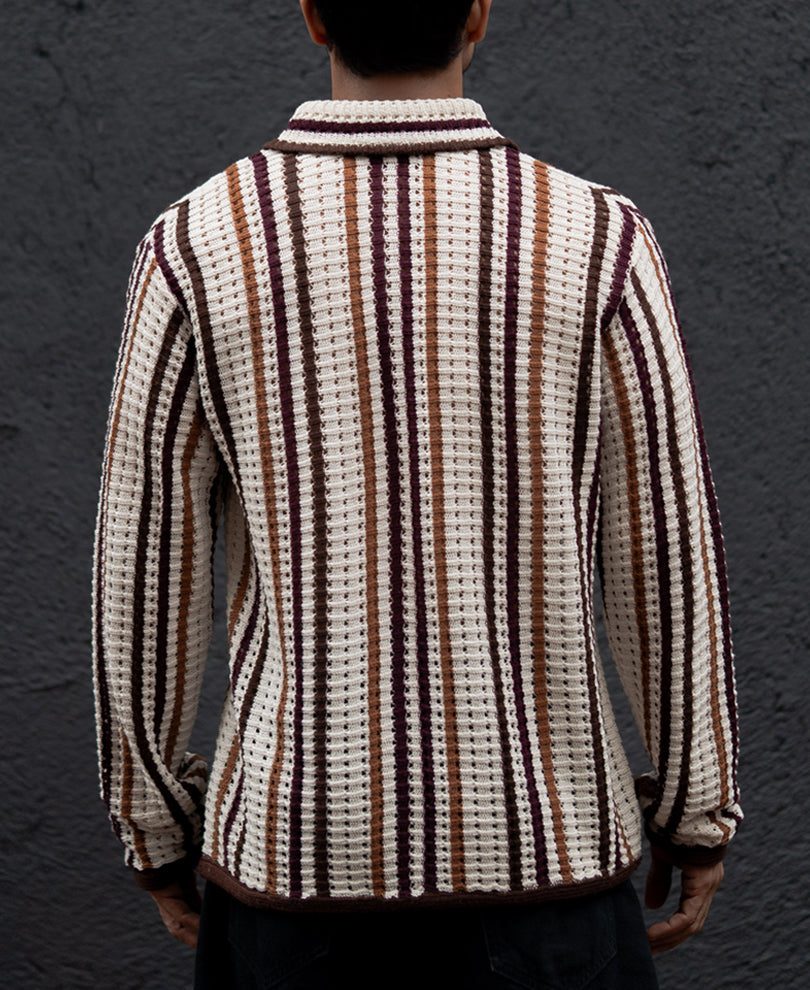 Multi Colour Stripes Regular Fit Full Sleeves Shirt.