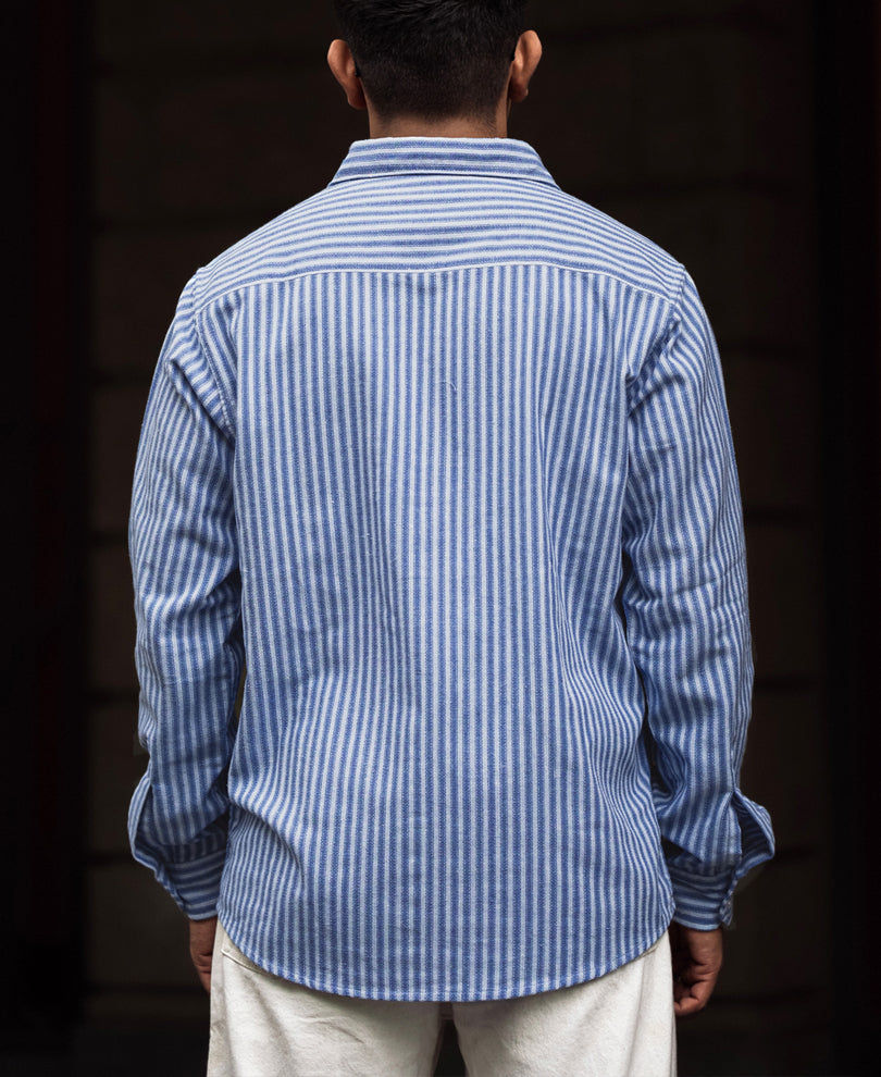 Blue Stripes Full Sleeves Shirt.