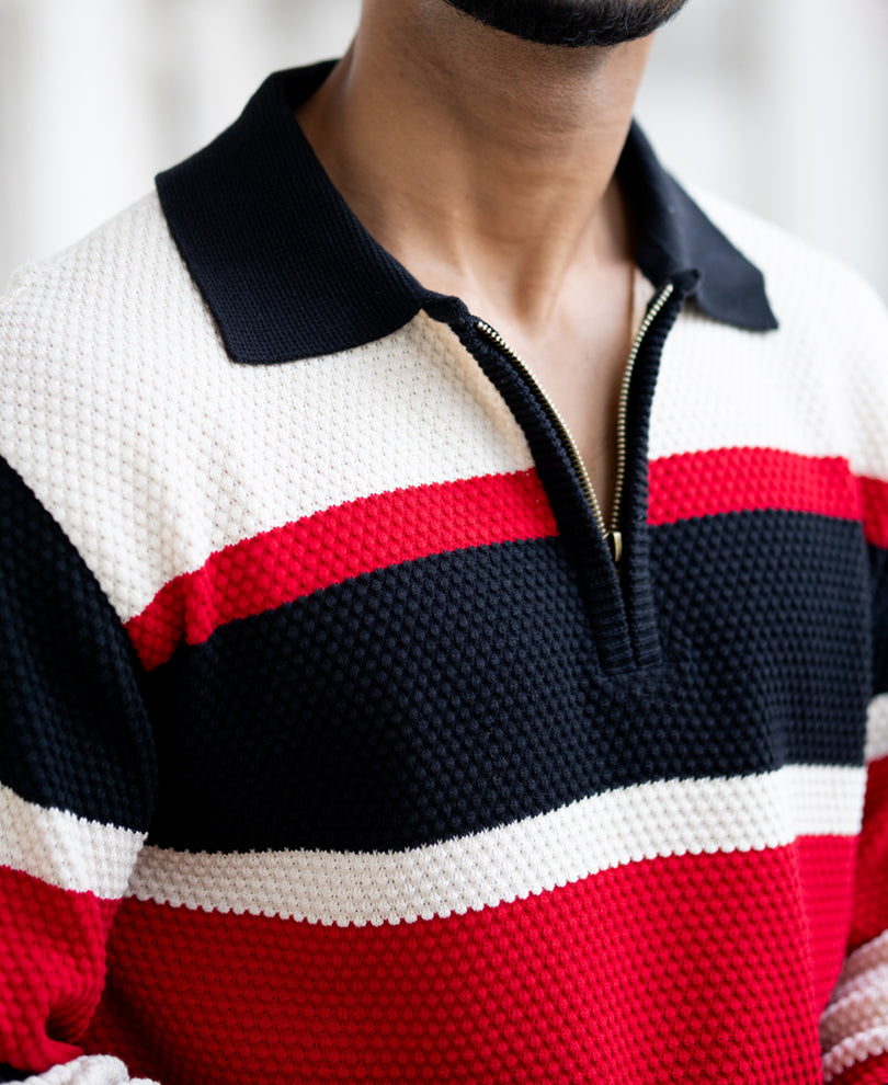 Multi Colour Regular Fit Full Sleeves T-Shirt.