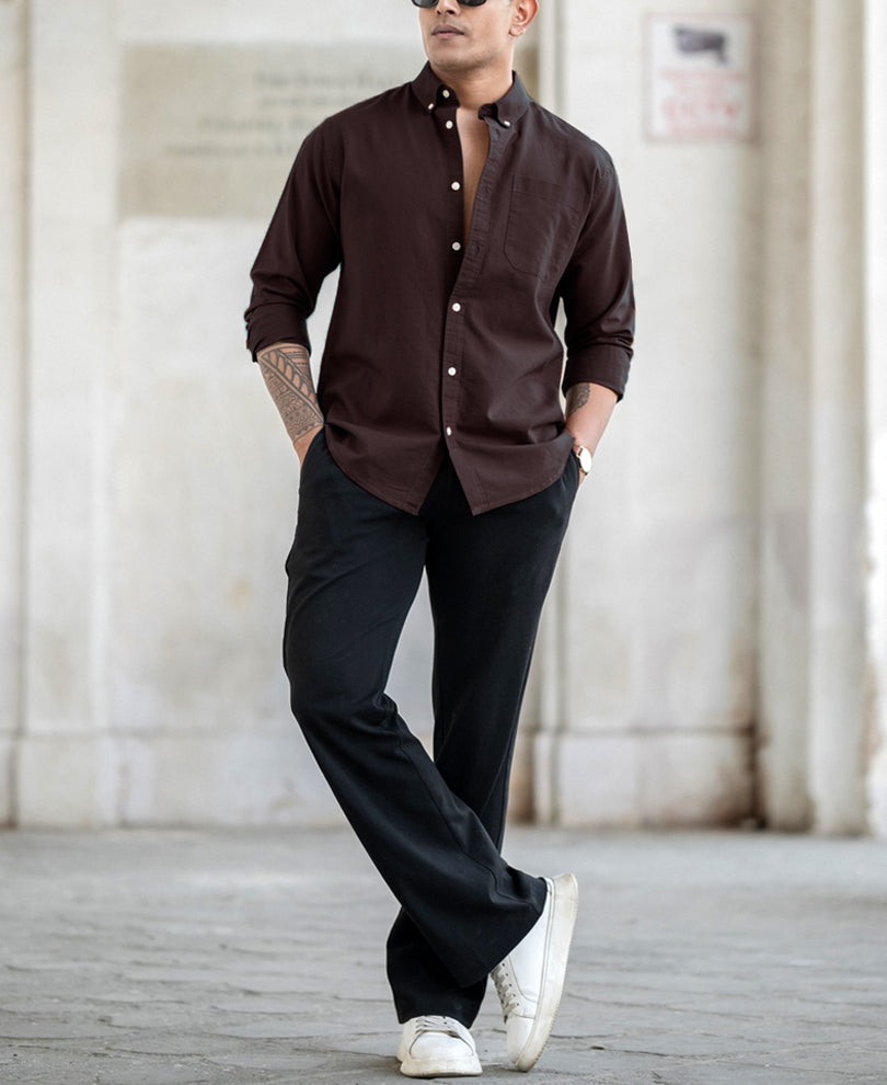 Brown Oxford Shirt.