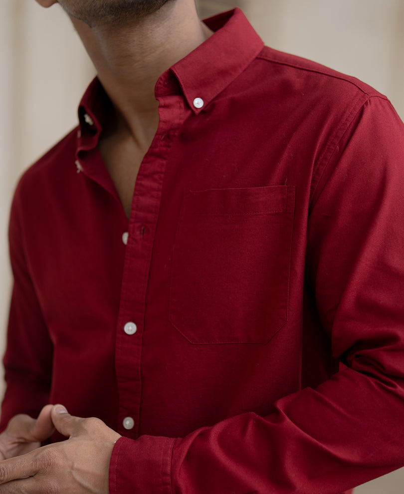 Brick Red Oxford Shirt.
