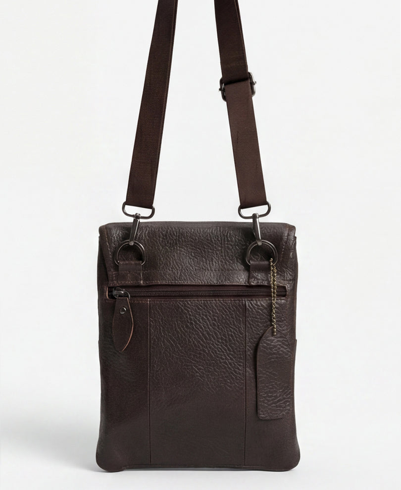 Dark Brown  Leather Crossbody Bag