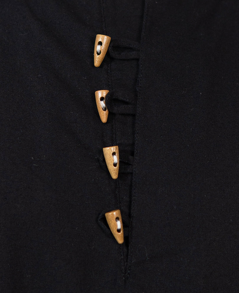 Black Linen Kurta Shirt