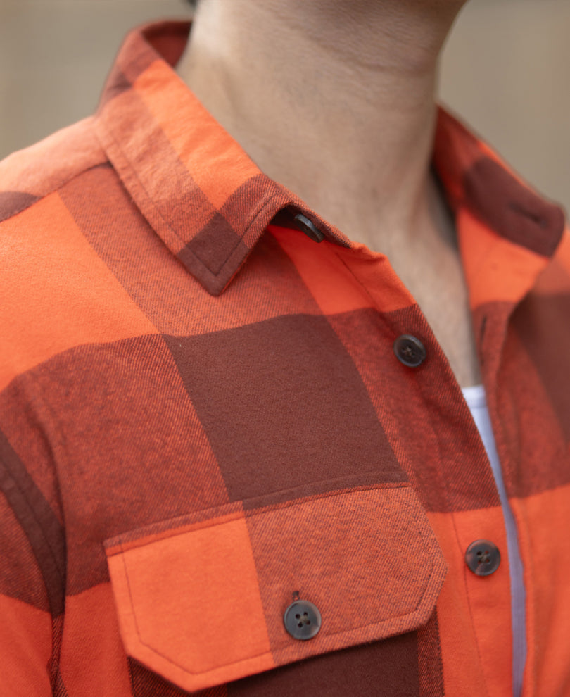 Rust Orange Checks Shirt.