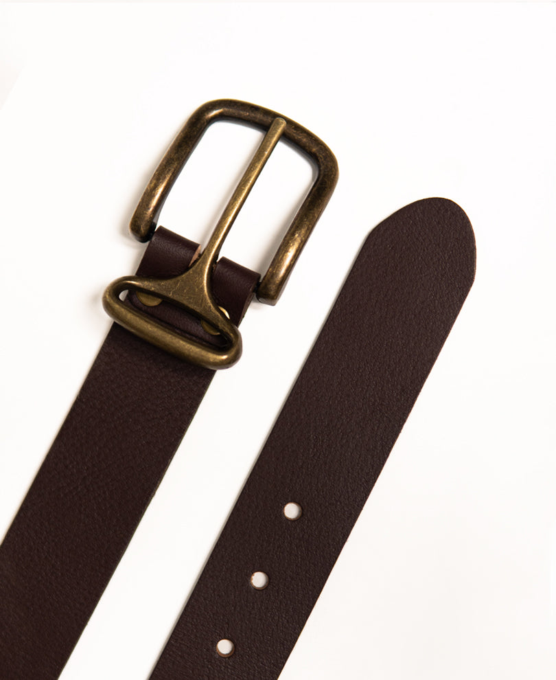 Brown Textured Dress Belt