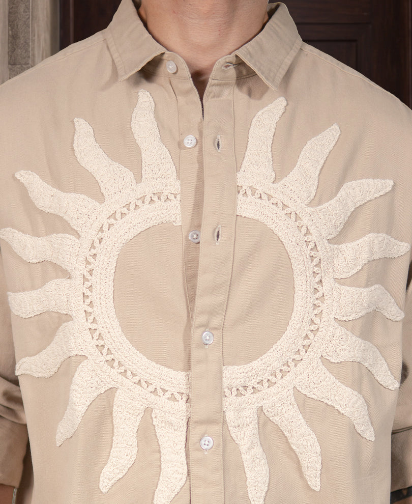 Beige Sunpatch Shirt 100% Cotton