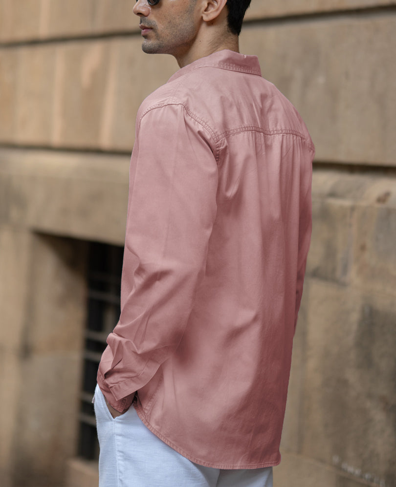 Pink Overdyed Structure Shirt 100% Cotton