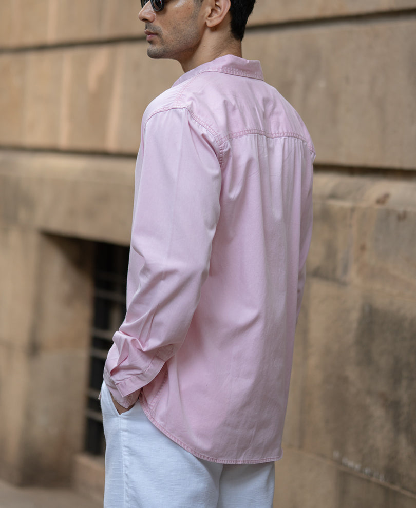Pink Overdyed Structure Shirt.