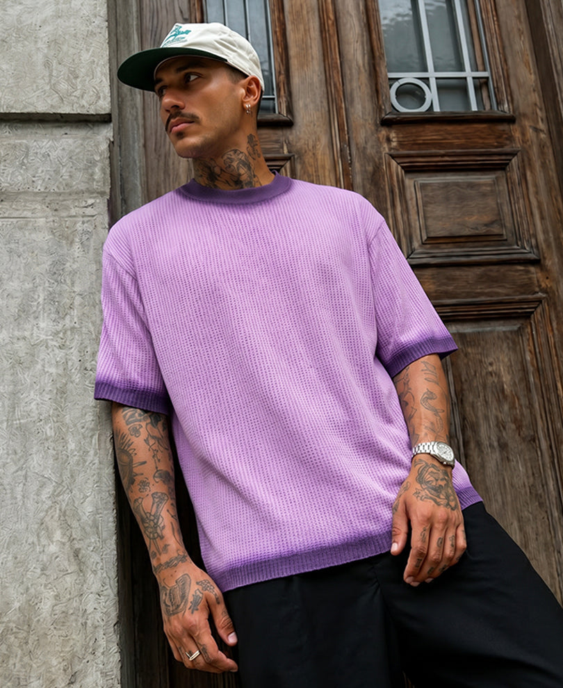 Lavender Sprayed Structure T-Shirt