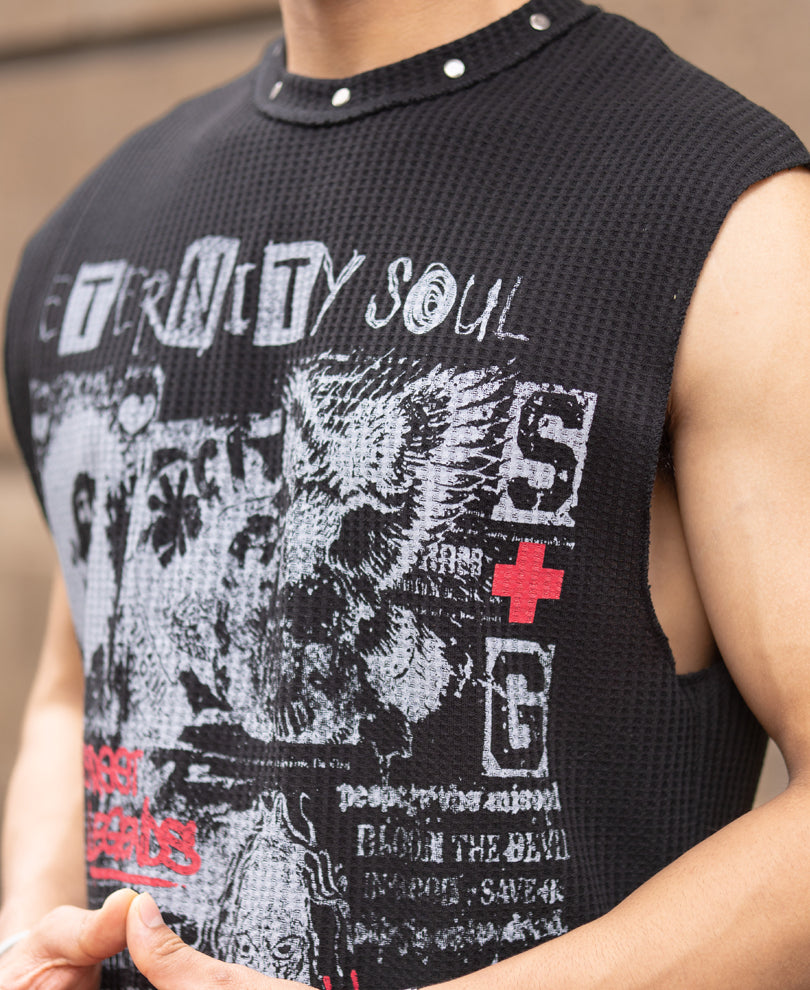 Black Grungy Vest