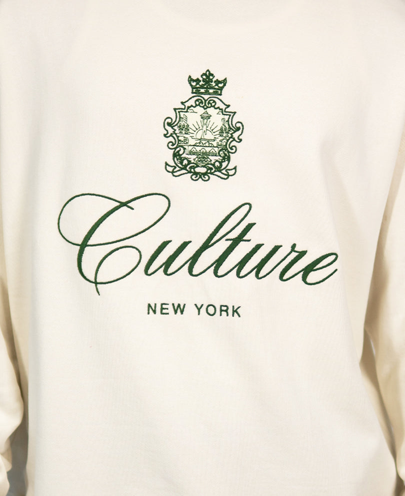 Cream Embroidered Boxy T-Shirt 100% Cotton